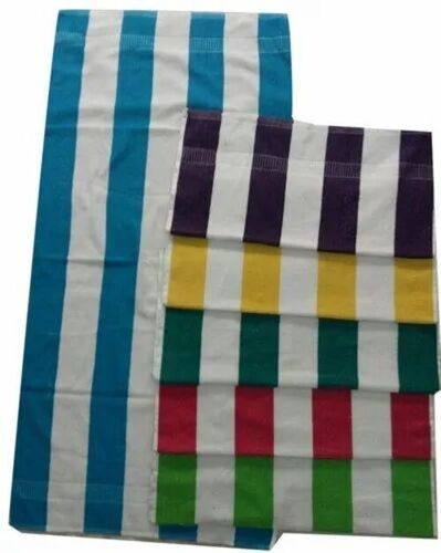 300gm Striped Cotton Bath Towel - 30x60 Inch, Multicolor, Soft Touch, Quick Dry