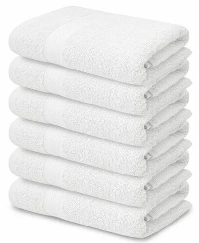450-550 Gsm Cotton White Bath Towel
