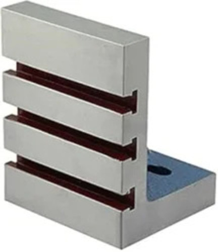 Cast Iron T-Slotted Angle Plate - 250x150x180 mm Silver 150 HB Hardness | Powder Coated Polished Corrosion Resistant Industrial Use