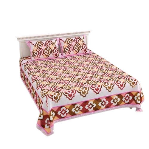 Designer Printed Cotton Bed Sheet - Double 90x100 Inch, Multi Color | Lightweight, Wrinkle Resistant, Breathable, Shrink Resistant