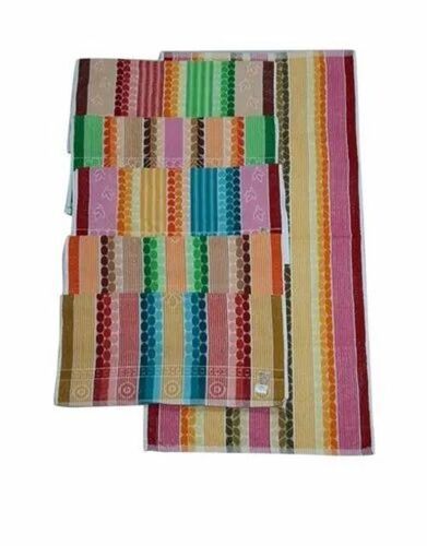 Multicolor Striped Cotton Bath Towel - 425g, Rectangular | Soft, Quick Dry, Water Absorbent