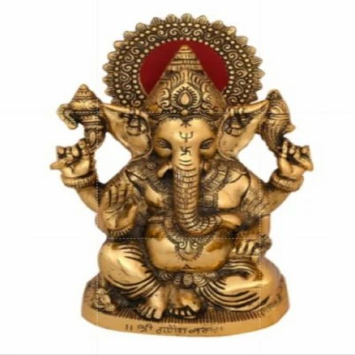 1110 Gms Gold Plated Ganesh Idol
