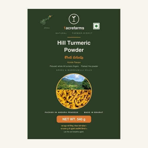 1Acrefarms Hill Turmeric Powder 540G Pouch - Color: Yellow