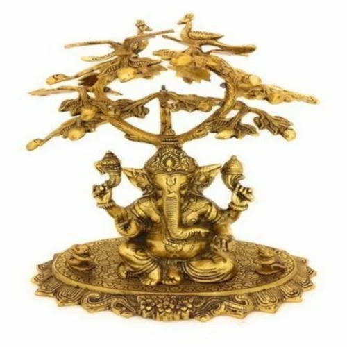 3220 Gms Gold Plated Metal Tree Ganesha