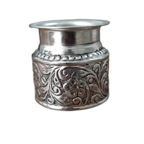 01 White Metal Silver Pooja Kalash