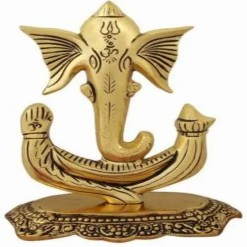 300 Gms Metal Gold Plated Trunk Ganesh