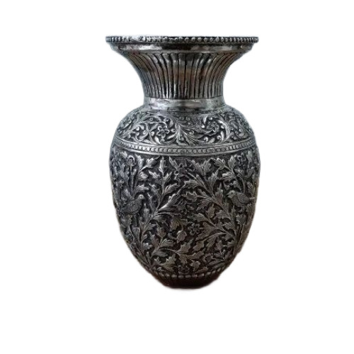 9 Inch Silver Plated Antique Flower Vase
