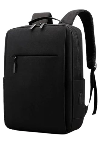 Black Polyester Laptop Backpack