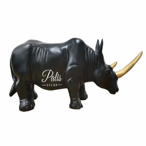 Black Rhino Animal Statue