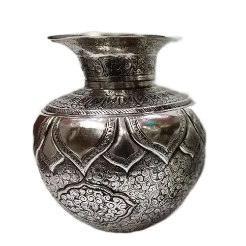 Metal Silver Plated Carving Work Flower Vase
