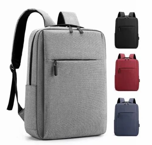 Plain Polyester Laptop Backpack