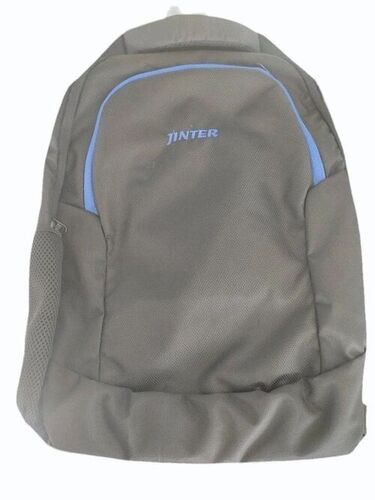 Unisex Grey Polyester School Bag