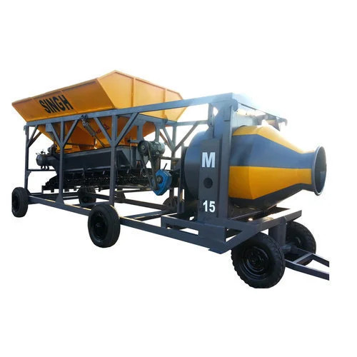 M15 Mobile Type Reversible Drum Mixer Concrete Batching Plant