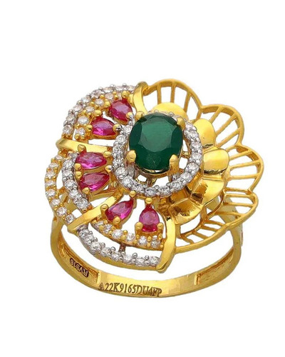 Floral Design Ladies Gold Ring