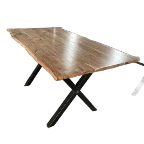 Industrial Dark Wood Dining Table