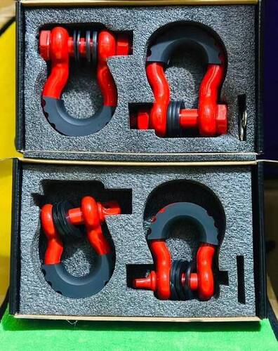 Nilight 90052B 2 Pack 3/4 Inches D-Ring Shackle Kit For Jeep Truck Vehicle - Color: Black