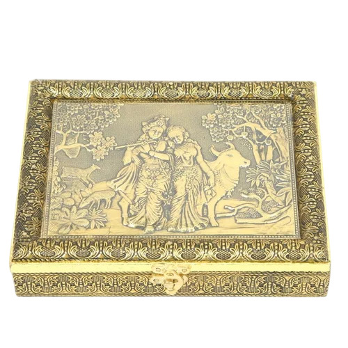 Wooden Radha Krishna Dry Fruit Box Corporate Gift