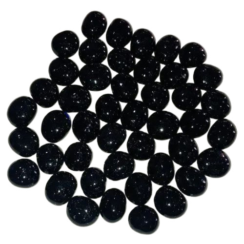 Black Half Round Glass Pebbles