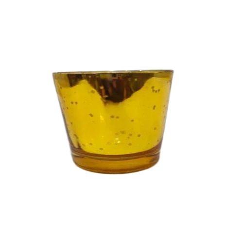 Gold Glass Candle Holder