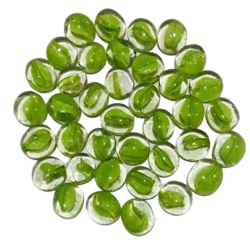 Green Flower Glass Pebbles
