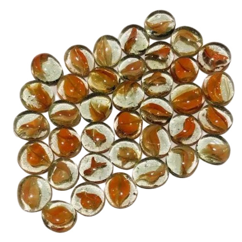 Orange Flower Glass Pebbles