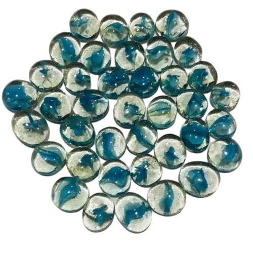 Sky Blue Flower Glass Pebbles