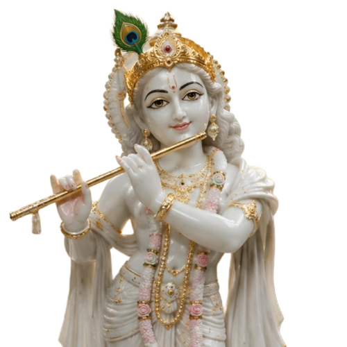 White Marble Krishna Statue