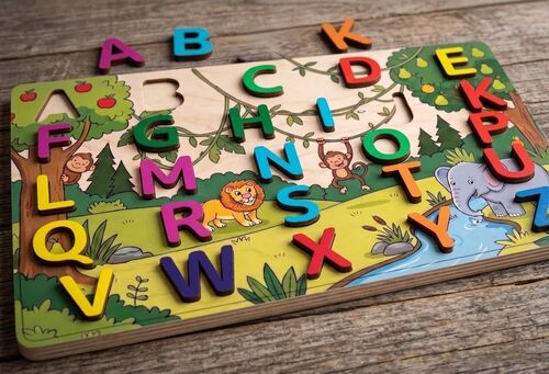 Alphabet A To Z Wooden Puzzles Boards Kids Game