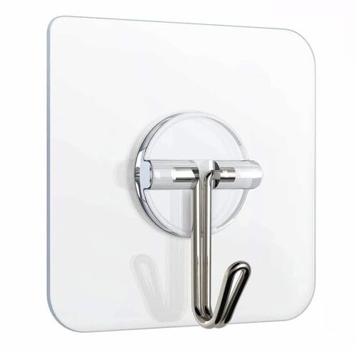 Plastic Rectangular Transparent Sticker Wall Hook