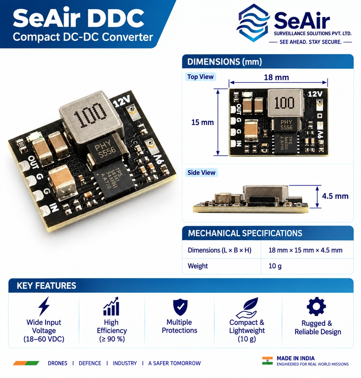SeAir DDC-120 DC-DC Converter 12 V 10 A