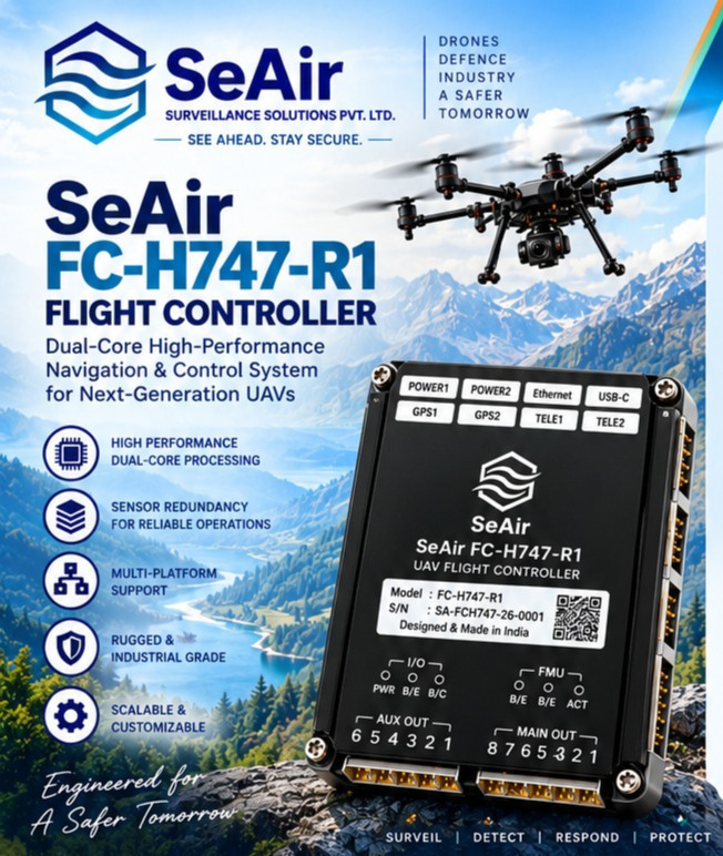 Seair Fc-H747-R1 Flight Controller For Next-Generation Uavs - Color: Black
