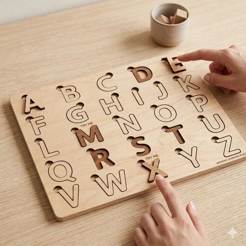 Wooden A B C D Block Puzzle Game