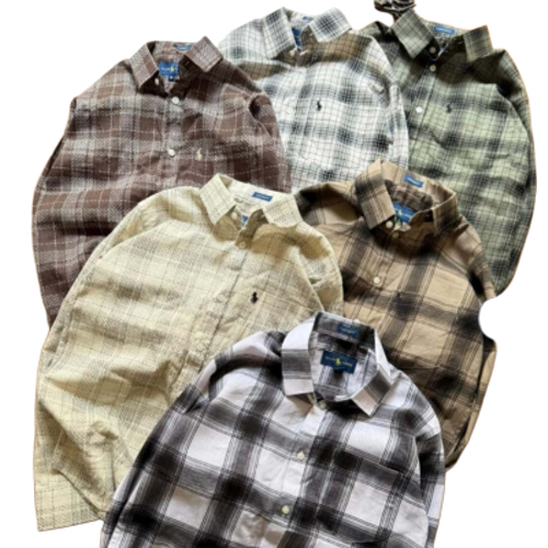 Mens Long Sleeve Plaid And Checked Button Down Casual Shirts