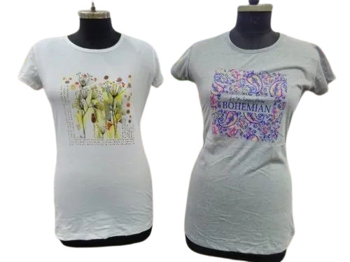 Ladies Printed Cotton T Shirt