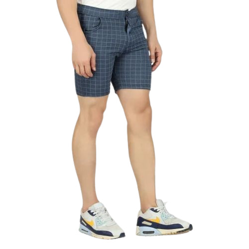 Men Checked Polyester Shorts