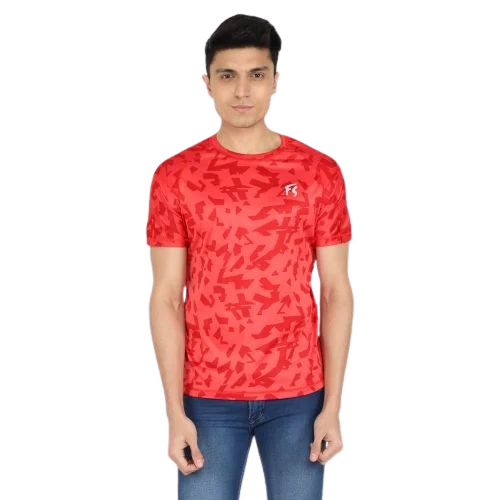 Men Red Printed T Shirt