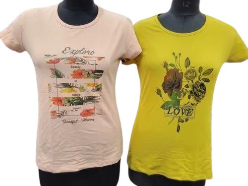 Printed Ladies Half Sleeve T Shirt