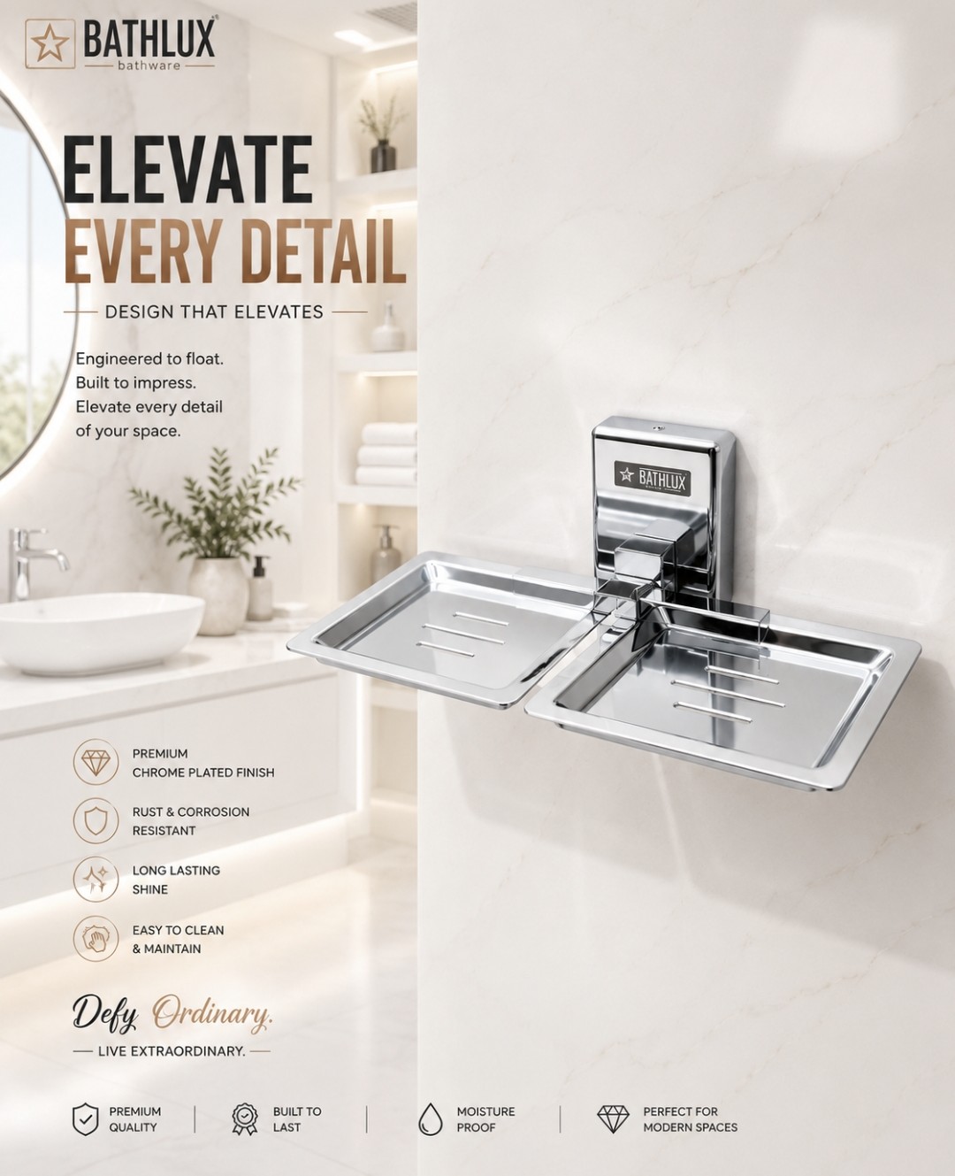 Soap Holder Double Black Qb Bathlux