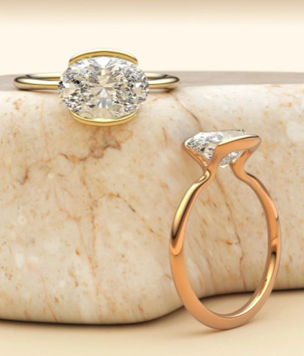 18k Solitaire Diamond Gold Ring