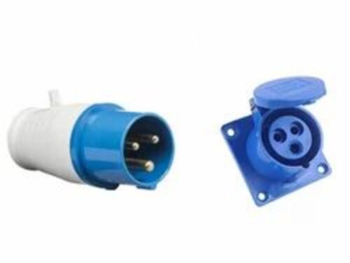 Industrial Panel Mounting Socket 32 Amp 3 Pin - Color: Multiple