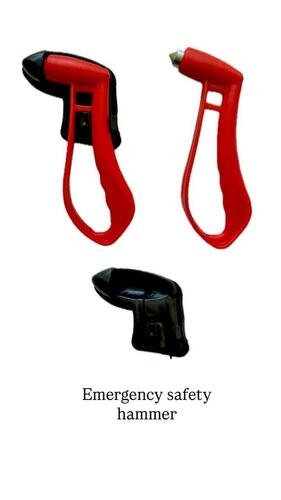 Emergency Safety Hammer With Mounting Brackets - Color: Red