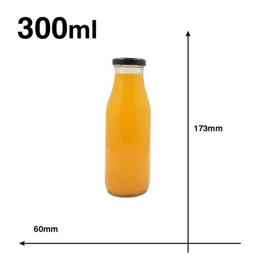 Transparent 300ml Milk Glass Bottle