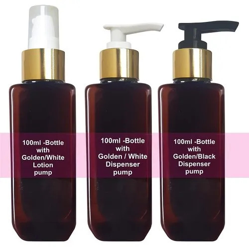 100 Ml Amber Square Pet Bottle