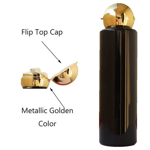 200 Ml Asta Pet Bottle With Golden Metalized Dome Cap
