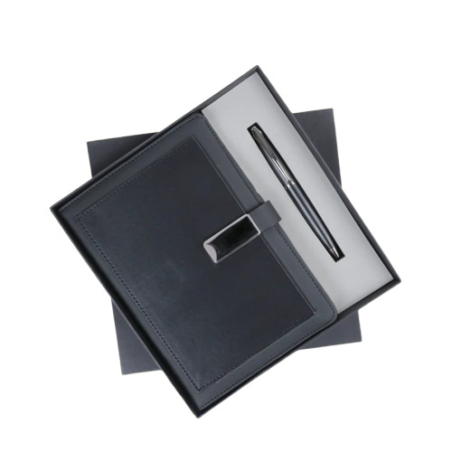 Customized Black Diary Pen Corporate Gift Set