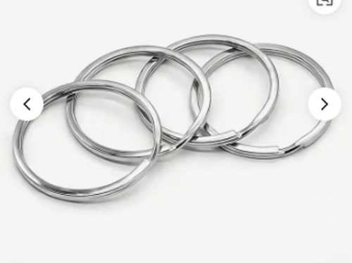 Stainless Steel Key Chain Ring - Color: Silver