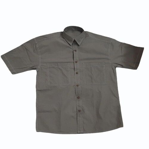 Men Grey Half Sleeve Shirt