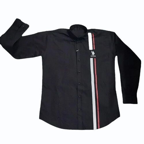Mens Black Full Sleeve Lycra Shirt