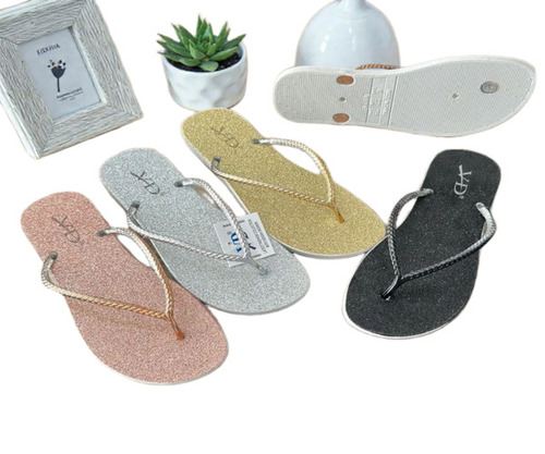Ladies Glitter Flat Sandals