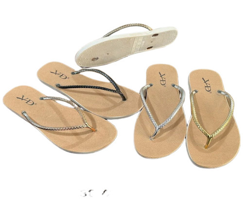 Ladies Metallic Flat Sandals